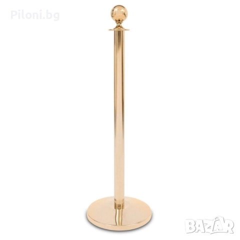 Комплект два златисти ограничителни пилона с червено въже, снимка 4 - Друго търговско оборудване - 52811068