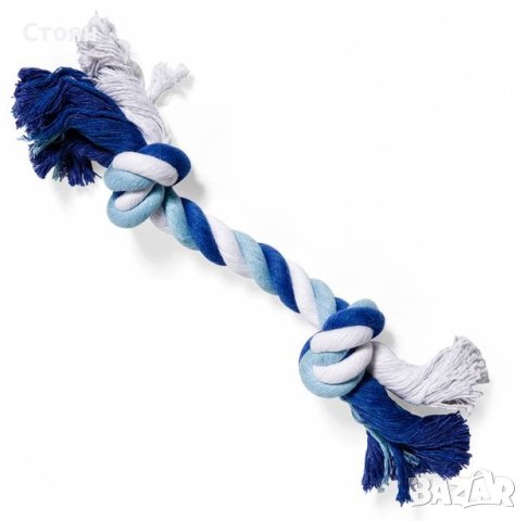 Въже за играчка за куче 30см - синьо
