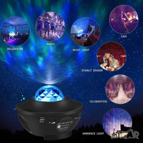 LED Проектор Звездно небе с Bluetooth и дистанционно BL-XK01, снимка 7 - Лед осветление - 42827267