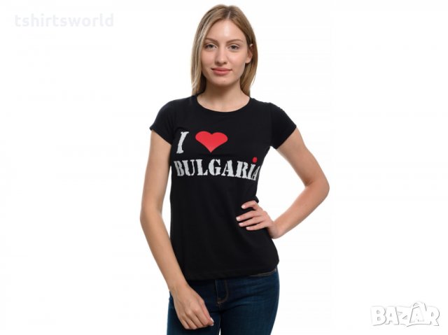 Страхотна нова дамска тениска с трансферен печат Аз обичам България, снимка 10 - Тениски - 28271729