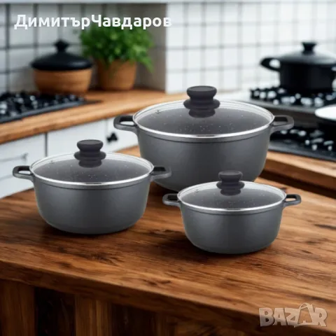 Гранитен комплект касероли Lexical ECO SMART SERIES – 6 части 24/26/30 см