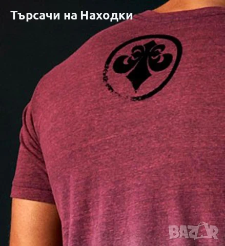 Мъжка тениска Affliction Employ Seek & Destroy Burgundy Red червена S Small, снимка 3 - Тениски - 50872543