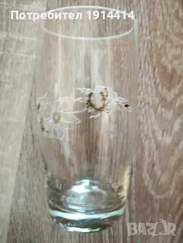 Стъклени чаши с цветя 12 бр., снимка 3 - Чаши - 49756461