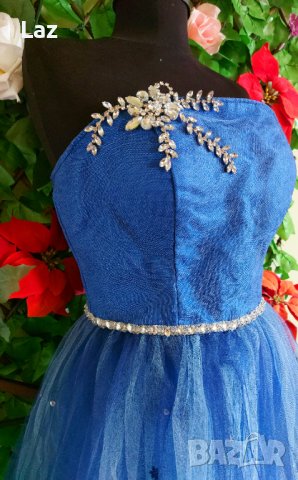 официална рокля в микс от индиго и тъмно синьо с камъни, снимка 9 - Рокли - 29297896