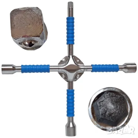Усилен кръстат ключ за джанти 17 19 21 mm и квадрат 1/2'', снимка 3 - Аксесоари и консумативи - 55867112