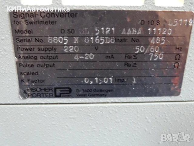 сигнален преобразувател Fischer& Porter D 50 SL 5121 AABA 11120 signal-converter for swirlmeter, снимка 5 - Резервни части за машини - 50504996