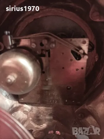 немски бронзов механичен каминен часовник работещ, снимка 2 - Стенни часовници - 48641410