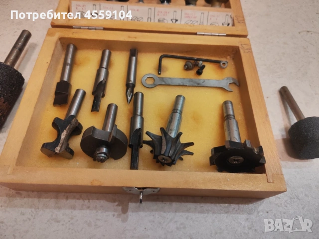 Оберфреза Спарки Sparky и Комплект фрезери за дърво с дървена кутия, снимка 7 - Други инструменти - 53055636