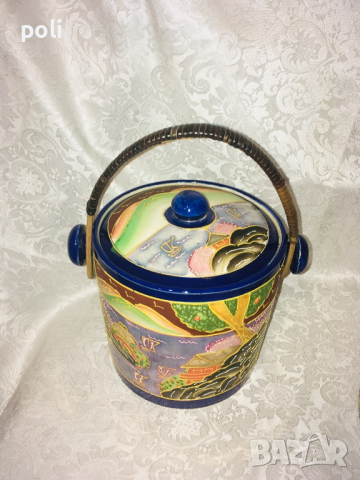 ръчно рисуван японски порцеланов буркан / кутия , снимка 2 - Аксесоари за кухня - 36471948
