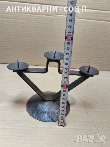 Соц Стар Ръчно Кован Свещник. НОМЕР 816., снимка 10 - Антикварни и старинни предмети - 53940236