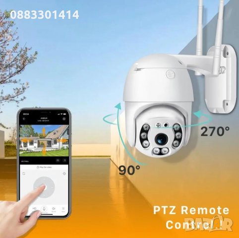 Водоустойчива WIFI камера Цветно нощно виждане Аудио FULL HD 1080P, снимка 3 - IP камери - 33744443