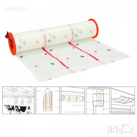 3631 Лепяща ролка за мухи капан за насекоми, 4 метра, снимка 4 - Други - 39957632