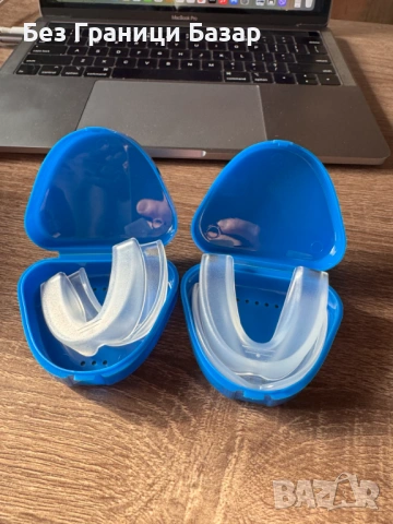 Нови 2 броя Дентални шини за зъби меки силиконови с калъф