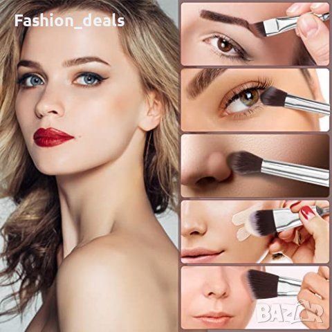 Нов Комплект четки за грим 5 броя Грижа за кожата Красота Козметика, снимка 5 - Други - 40180922
