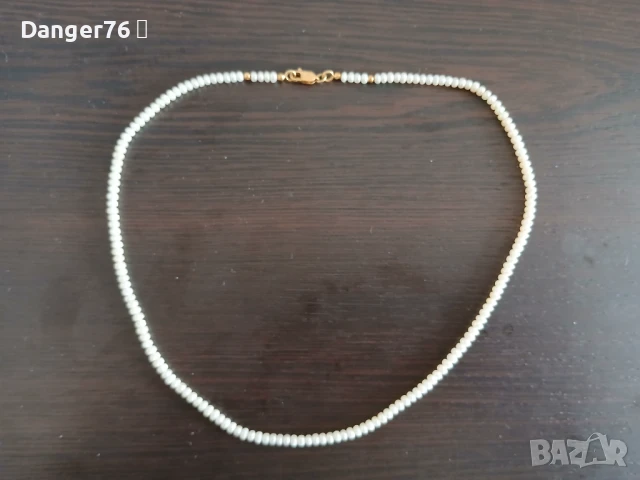 Перлена огърлица със злато 18к, снимка 1