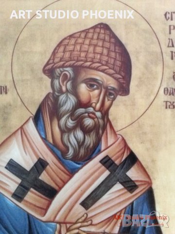 Икона на Свети Спиридон icona Sveti Spiridon, снимка 2 - Картини - 14851256