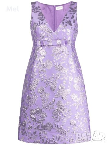 P.A.R.O.S.H. маркова лилава флорална металик-жакард рокля, НОВА, р-р М, 2023, снимка 1 - Рокли - 44185842