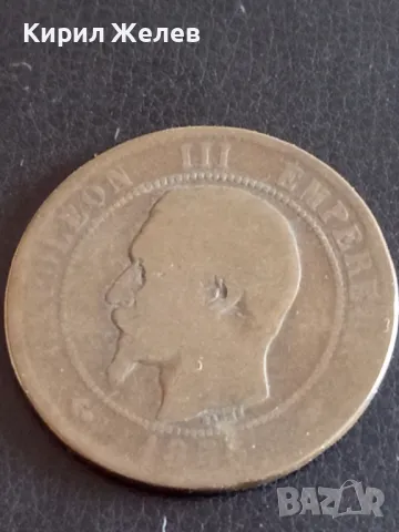 Стара монета 10 сантима 1856г. Франция Наполеон трети 26437, снимка 4 - Нумизматика и бонистика - 48860349