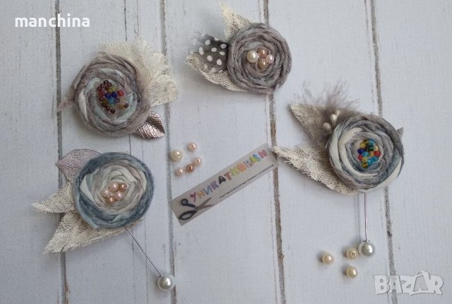 Текстилна брошка, снимка 2 - Други - 37842407