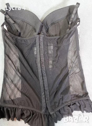 75/80В дамски корсет с черен сатен, снимка 3 - Корсети, бюстиета, топове - 39584329