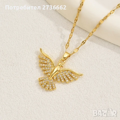 Позлатено колие " Феникс ", снимка 5 - Колиета, медальони, синджири - 51152389