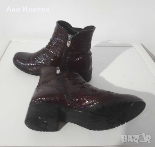 Боти бордо естествен лак