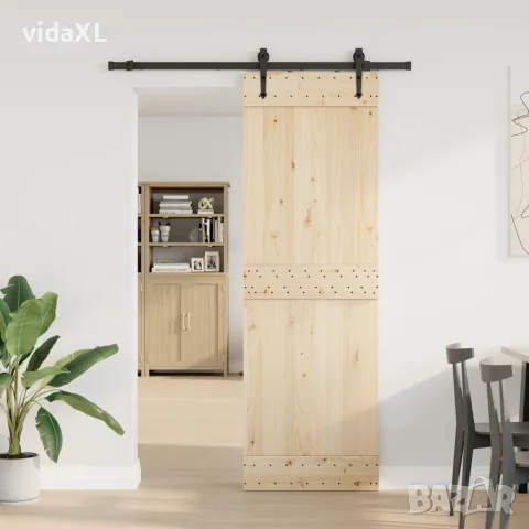 vidaXL Комплект механизъм за плъзгаща врата, 152,5 см, стомана, черен, снимка 3 - Железария - 56147426