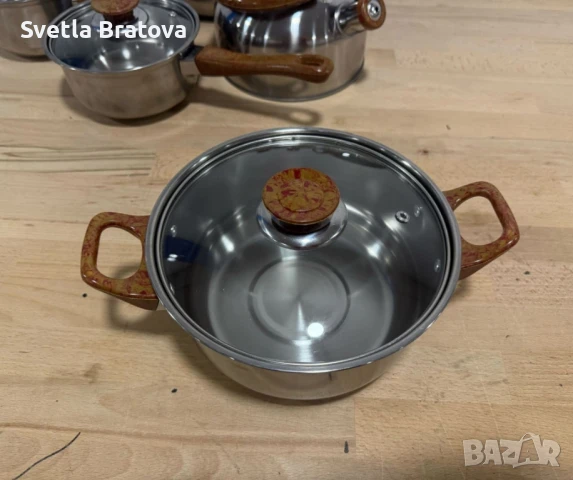 Комплект тенджери + подарък кухненски прибори розов, черен или зелен цвят DJ37+TV1316, снимка 11 - Прибори за хранене, готвене и сервиране - 51131198