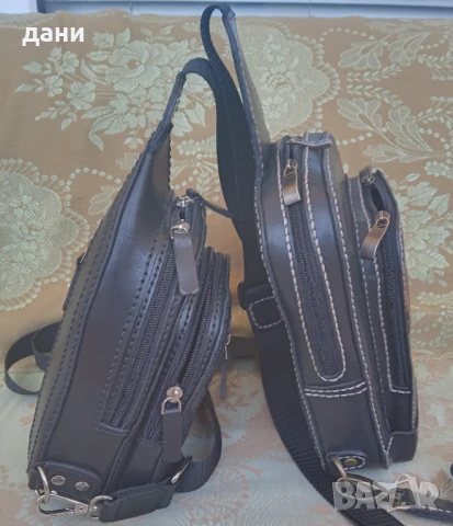 Раница за през гърдите от естествена кожа , снимка 3 - Раници - 49362898