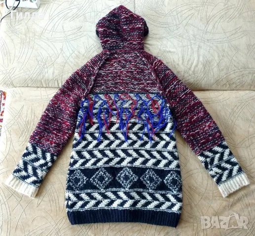 Isabel Marant H&M унисекс жилетка / плетено палто с качулка алпака, снимка 3 - Жилетки - 56158614