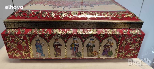 Стара немска ламаринена кутия за бисквити, снимка 5 - Антикварни и старинни предмети - 44400828