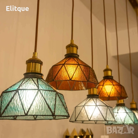 Полилей единичен Vitrage, E27, Amber,Blue или Прозрачно, снимка 3 - Полилеи - 53006515