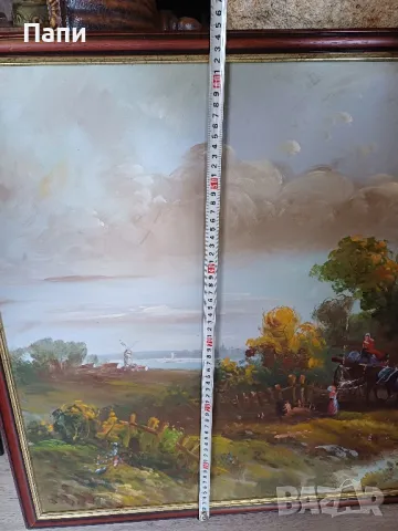Голяма маслена картина с подпис от автора., снимка 9 - Картини - 47542567