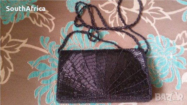 Официална черна чанта с мъниста-Нова!, снимка 2 - Чанти - 20734878