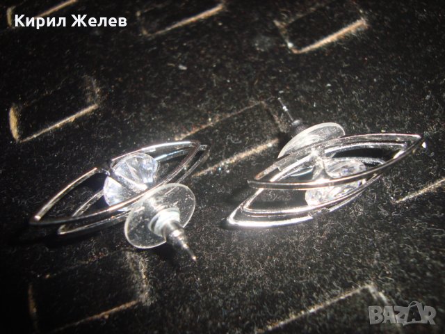 ПОСРЕБРЕНИ или СРЕБЪРНИ ЕЛЕГАНТНИ ФЕШЪН ОБЕЦИ с ГОЛЕМИ ФАСЕТ ПЛАНИНСКИ КРИСТАЛИ 19459, снимка 5 - Обеци - 31575262
