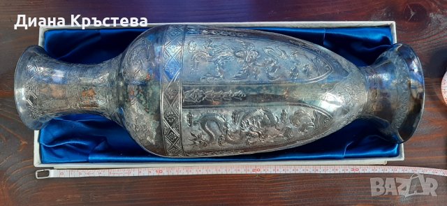 Посребрена медна ваза - много красива
