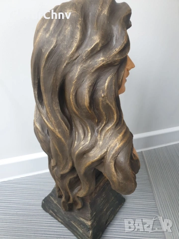 Solome статуя 60см-4кг/Арт Деко стара теракота фигура-бюст на жена, снимка 5 - Статуетки - 53004041