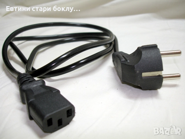 Захранващ кабел за компютър, телевизор, 1,2 м. черен, снимка 2 - Кабели и адаптери - 52595876