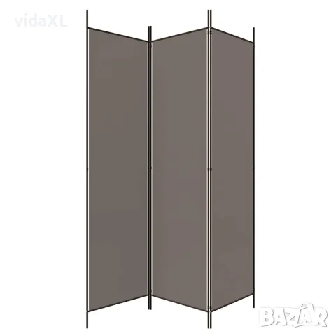 vidaXL Параван за стая, 3 панела, антрацит, 150x200 cм, текстил, снимка 5 - Паравани - 56147186