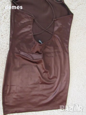 Къса ластична рокля с презрамки Н&M, цвят нес кафе, размер М, снимка 4 - Рокли - 50259760