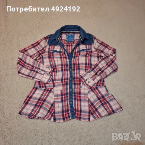 Карирана дънкова детска Ризка, снимка 3 - Детски ризи - 56144385