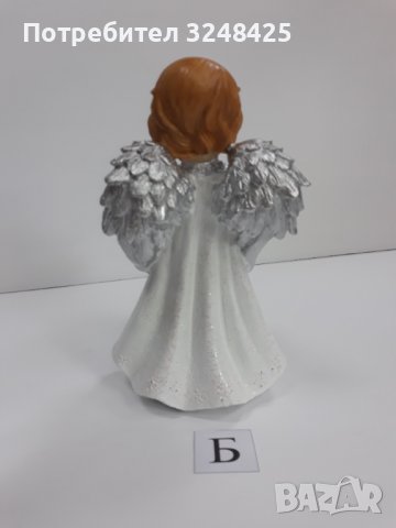 Бяло и сребристо -  Ангел изправен с книга - Модел Б, снимка 7 - Статуетки - 37925767