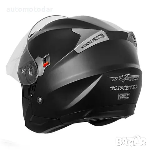 Каска за скутер A-PRO KINETIC MATT BLACK, снимка 3 - Аксесоари и консумативи - 48809119