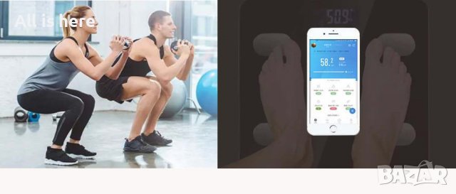 Електронен Smart кантар, До 180 кг,Температура, Мазнини,Bluetooth. и други, снимка 5 - Електронни везни - 36555689