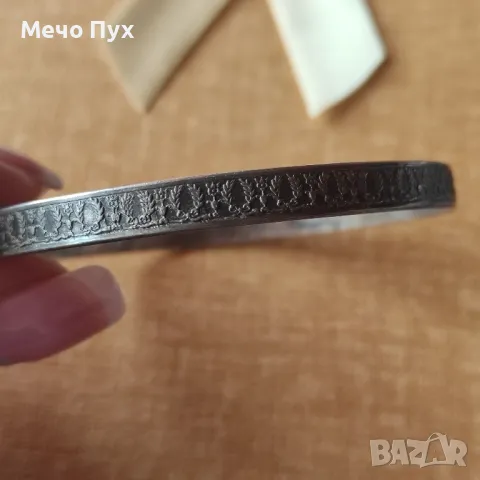 Стара сребърна твърда гривна (312), снимка 4 - Гривни - 49843994