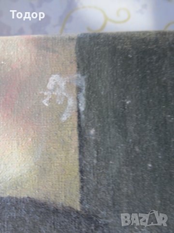 Стара Рисувана картина масло върху платно подписана , снимка 3 - Картини - 31383250