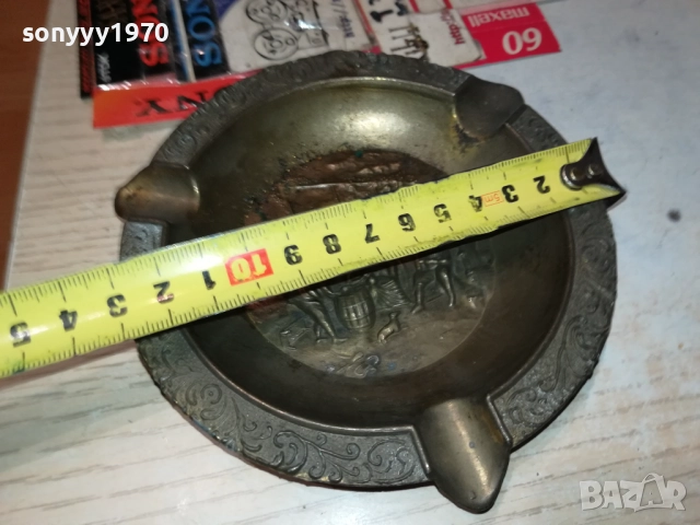 ПЕПЕЛНИК-МЕД/МЕСИНГ-ВНОС SWEDEN 2408251043LCHERY, снимка 5 - Антикварни и старинни предмети - 51470787