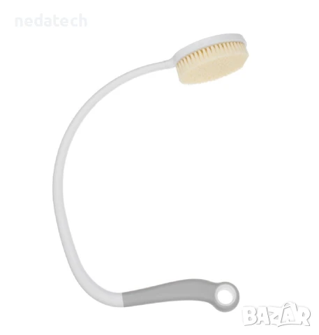 Четка за баня с извита дръжка, Бял.