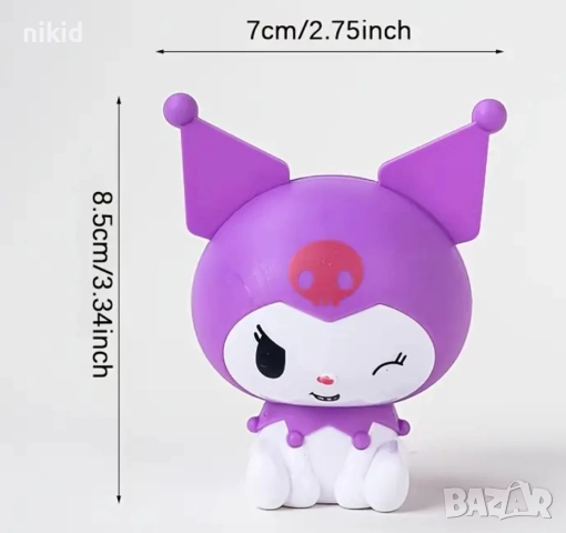 Санрио Kuromi Куроми пластмасова фигурка фигурки играчки топер украса декор за торта, снимка 4 - Фигурки - 52715039