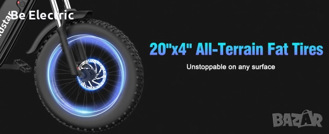 НОВО!! Електрически Велосипед YVY C20 (Q20) 750W 20AH FATBIKE, снимка 11 - Велосипеди - 52024480